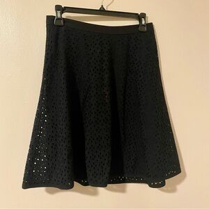 Ann Taylor Black Eyelet Skirt Size 0